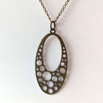 Antique Bronze Large Oval Vintage Style Necklace