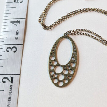 Antique Bronze Large Oval Vintage Style Necklace - Image 3