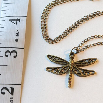 Hollow Antique Bronze Cutout Dragonfly Necklace - Image 3