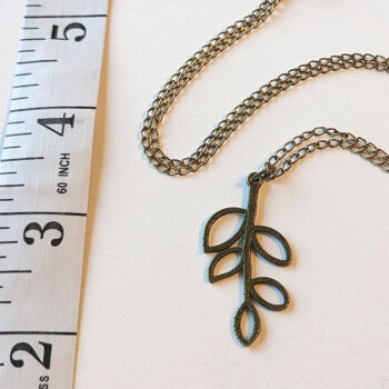 Antique Bronze Hollow Cutout Leaves Branch Necklace - Image 2