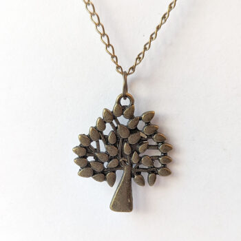 Antique Bronze Tree With Leaves Necklace