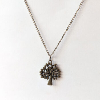 Antique Bronze Tree With Leaves Necklace - Image 4