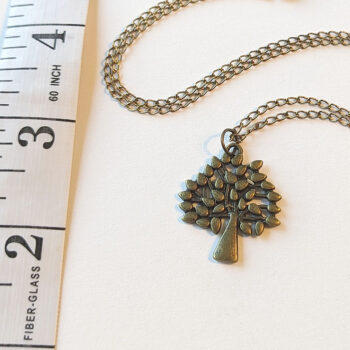 Antique Bronze Tree With Leaves Necklace - Image 3