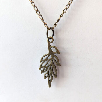 Irregular Hollow Leaf Pendant Antique Bronze