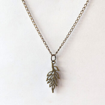 Irregular Hollow Leaf Pendant Antique Bronze - Image 4