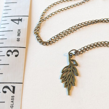 Irregular Hollow Leaf Pendant Antique Bronze - Image 3