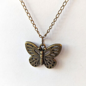 Antique Bronze Hollow Butterfly Vintage Style Necklace