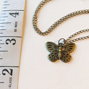 Antique Bronze Hollow Butterfly Vintage Style Necklace - Image 3