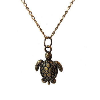 Antique Bronze Sea Turtle Vintage Style Necklace