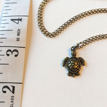 Antique Bronze Sea Turtle Vintage Style Necklace - Image 3