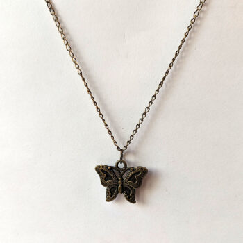 Butterfly Vintage Style Necklace Antique Bronze - Image 3