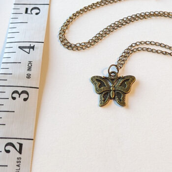 Butterfly Vintage Style Necklace Antique Bronze - Image 2