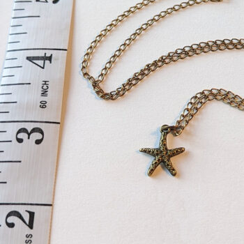 Antique Bronze Small Textured Starfish Necklace - Image 2