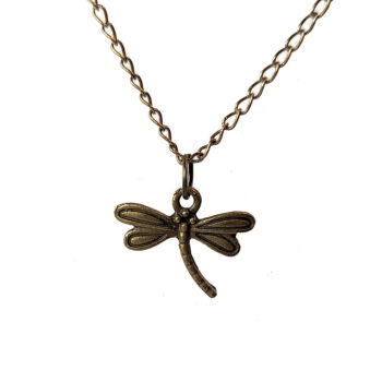 Small Antique Bronze Dragonfly Necklace