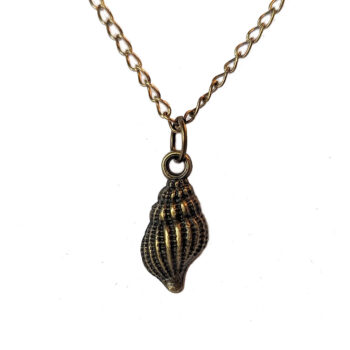 Antique Bronze Tulip Shell Charm Necklace