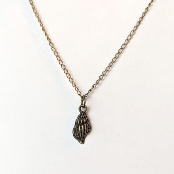 Antique Bronze Tulip Shell Charm Necklace - Image 4