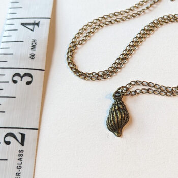 Antique Bronze Tulip Shell Charm Necklace - Image 3