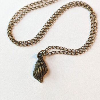 Antique Bronze Tulip Shell Charm Necklace - Image 2