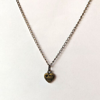 Antique Bronze Dog I Love My Dog Heart Charm Necklace - Image 4