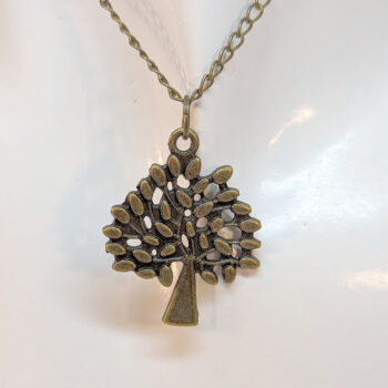 Antique Bronze Tree With Leaves Necklace - Image 5