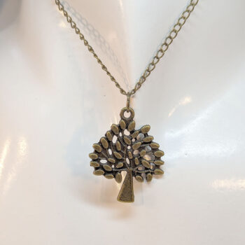 Antique Bronze Tree With Leaves Necklace - Image 6