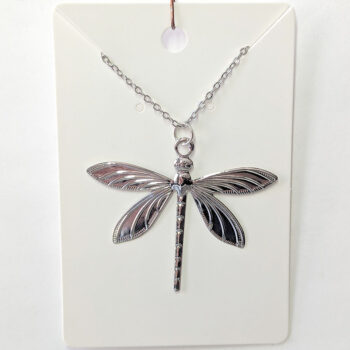 Silver Lightweight Filigree Dragonfly Necklace - Image 5