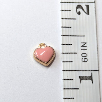 Dainty Decorative Pink Heart Enamel Charm Gold - Image 5