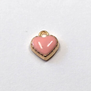 Dainty Decorative Pink Heart Enamel Charm Gold - Image 4