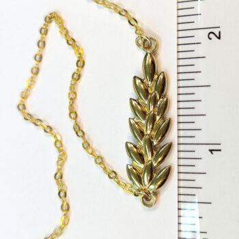 Gold Wheat Leaf Stainless Steel Branch Necklace - Image 8