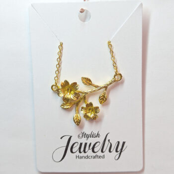 Gold Flowers Branch Leaves Connector Pendant - Image 6