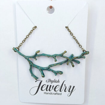 Antique Bronze Patina Connector Branch Necklace - Image 5