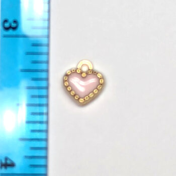 Dainty Decorative Pink Heart Enamel Charm Gold - Image 2