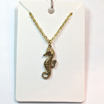 Stainless Steel Gold Seahorse Pendant Necklace - Image 5