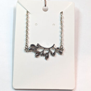 Arch Branch With Leaves Leaf Antique Silver Necklace - Image 5