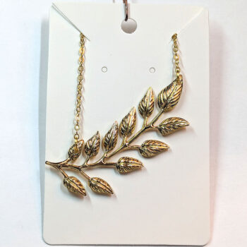 Gold Fern Branch Lightweight Filigree Necklace - Image 5