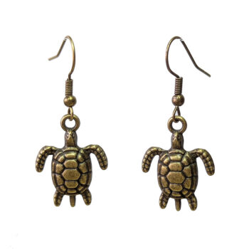Antique Bronze Sea Turtle Earrings