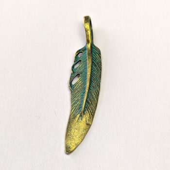 Antique Bronze Patina Long Curved Leaf - Image 4