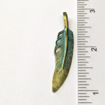 Antique Bronze Patina Long Curved Leaf - Image 3
