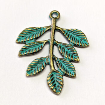 Branch Leaves Leaf Pendant Antique Bronze Patina