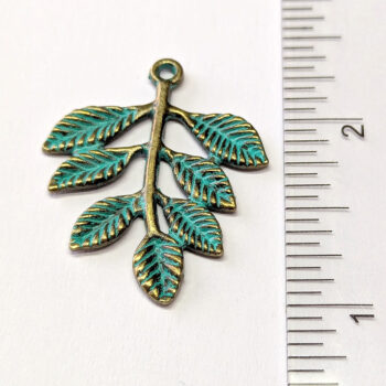 Branch Leaves Leaf Pendant Antique Bronze Patina - Image 2