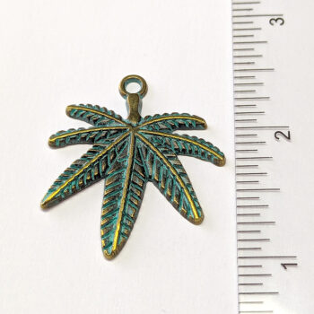 Hemp Leaf Antique Bronze Patina - Image 2