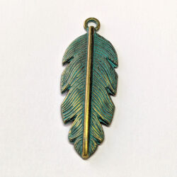 Detailed Leaf Charm Antique Bronze Patina