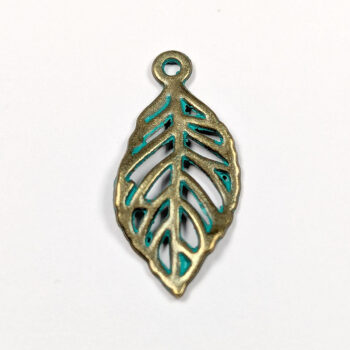Antique Bronze Patina Hollow Leaf - Image 4