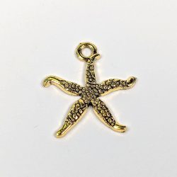 Antique Gold Detailed Starfish Charm