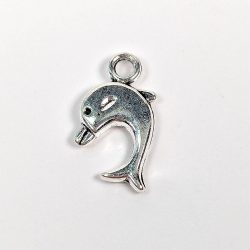 Antique Silver Small Jumping Dolphin Charm