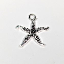 Antique Silver Detailed Starfish Charm