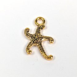 Antique Gold Small Curved Starfish Charm