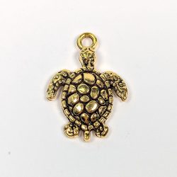 Antique Gold Detailed Sea Turtle Charm