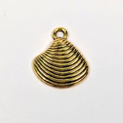 Antique Gold Small Striped Shell Charm