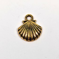 Antique Gold Small Fan Scallop Shell Charm